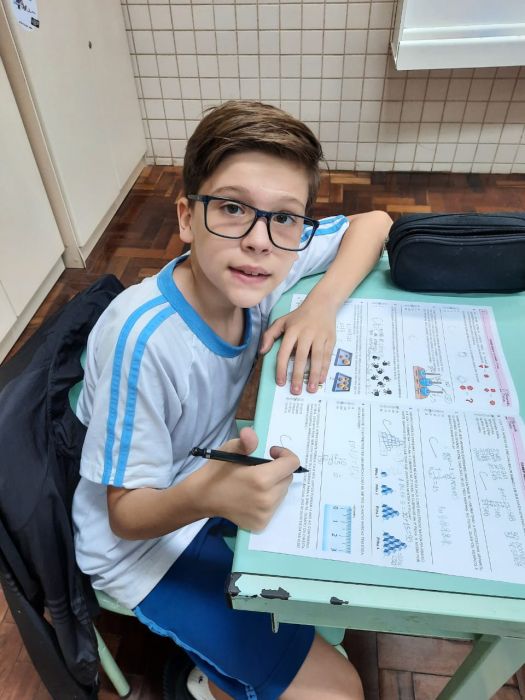  Gustavo Terassi Cavalini Almeida, do 5º ano da Escola Municipal Osvaldo Cruz, gabaritou a prova 