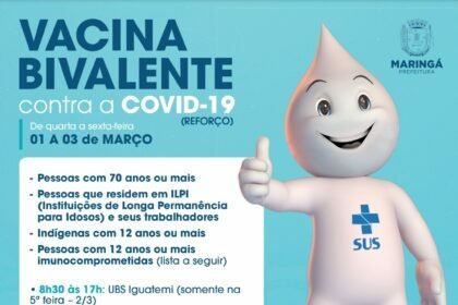 Maringá inicia nesta quarta-feira, 1º, a aplicação da vacina Bivalente contra a Covid-19