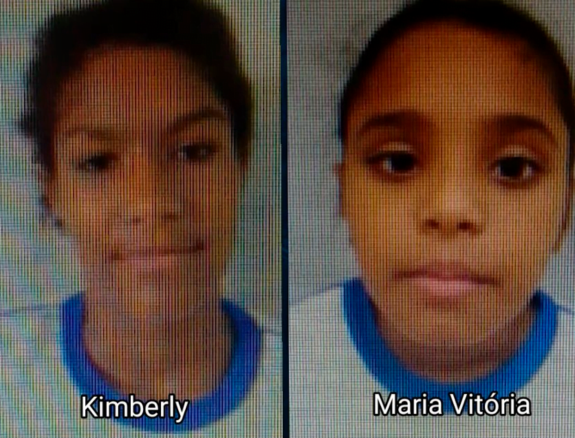 Kimberly Caroline Ribeiro Pimenta, de 15 anos e Maria Vitória Gomes Ferreira de 10 anos