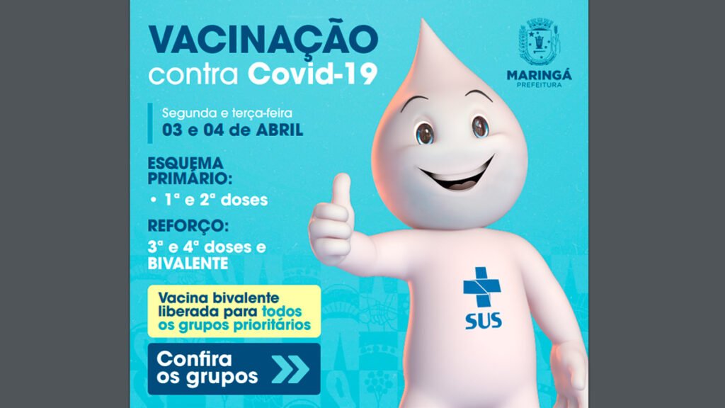 Maringá: Vacinação contra a Covid-19 segue nesta segunda, 3