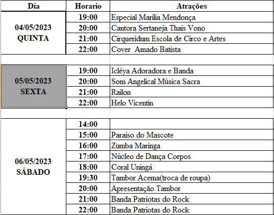 Palco Cultural da Expoingá 2023 conta com mais de 100 atrações
