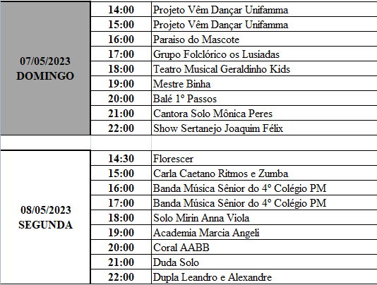 Palco Cultural da Expoingá 2023 conta com mais de 100 atrações