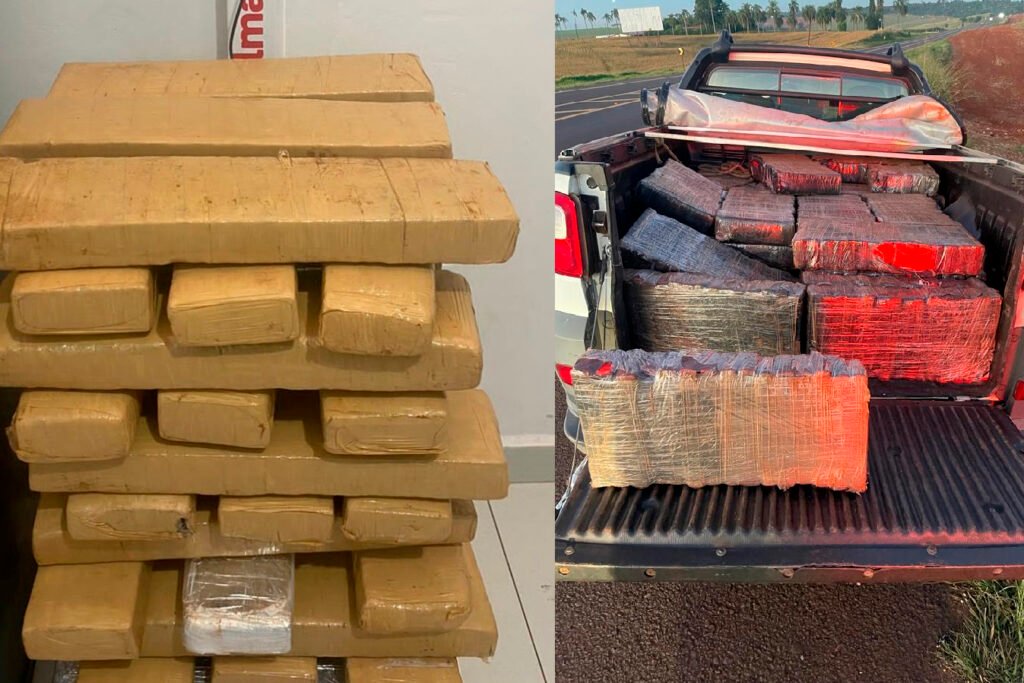 Tentou fugir e capotou! Polícia prende carros com centenas de quilos de maconha