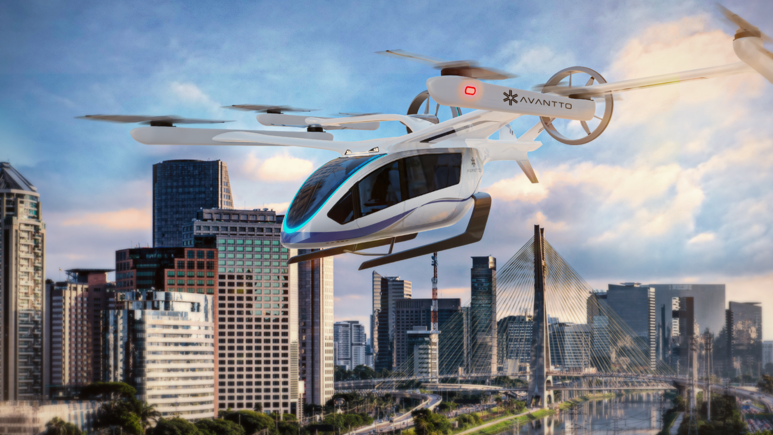 Aeronave elétrica de decolagem e pouso vertical (eVTOL), conhecida popularmente como carro voador