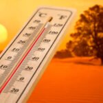 ondas de calor, sol, termômetro, temperaturas