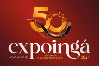 Logo da Expoingá 2024, o ano em que a exposição feira agropecuária e industrial de Maringá completa 50 anos.