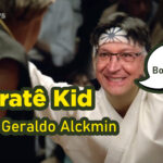 O presidente em exercício Geraldo Alckmin (PSB) versão Daniel San do filme Karate Kid. Foto: Meme criado pelo Repórter Jota Silva