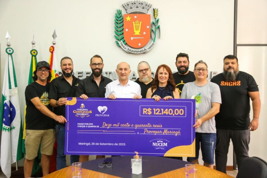 Provopar recebe recursos arrecadados no Festival das Cervejarias Independentes de Maringá