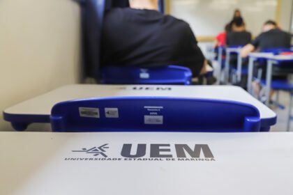 Maringá, 27 de julho de 2023 - Sala de aula da Universidade Estadual de Maringá (UEM).