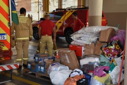 Campanha de solidariedade do Paraná arrecada 22 mil itens para o Rio Grande do Sul Foto: CBMPR