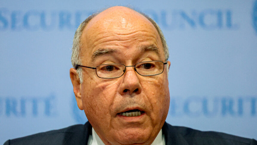 Ministro das Relações Exteriores do Brasil, Mauro Vieira, na reunião do Conselho de Segurança da Organização das Nações Unidas (ONU) realizada em Nova York, nos Estados Unidos.
