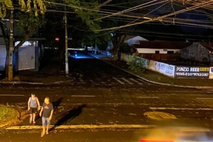 Jardim Alvorada, sem energia elétrica devido ao temporal deste sábado, 7 de outubro.