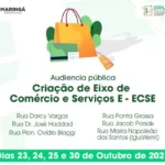 Audiências públicas sobre criação de eixos de comércio e serviços