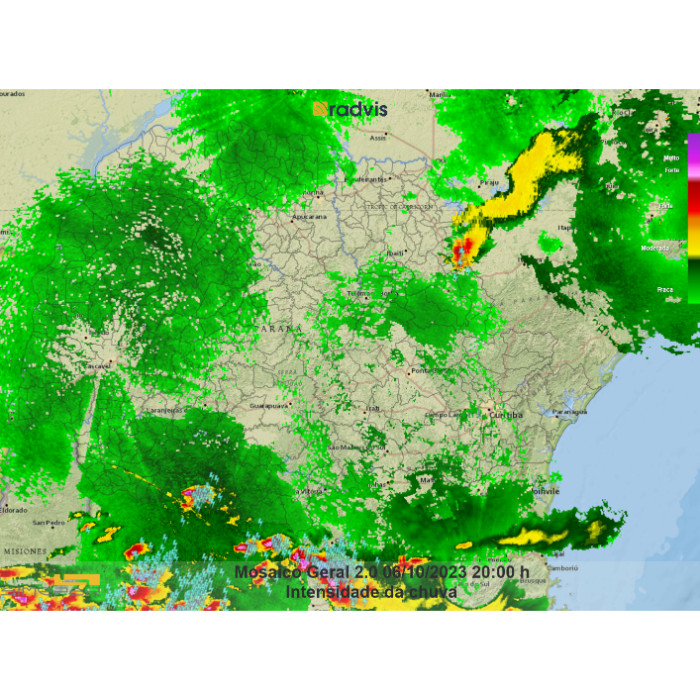 Simepar alerta para fim de semana com risco de tempestades, ventos fortes, raios e até granizo no Paraná
