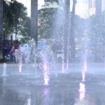 Fontes de água da Praça Napoleão Moreira da Silva, popularmente conhecida como Praça das Pernambucanas, no Centro de Maringá