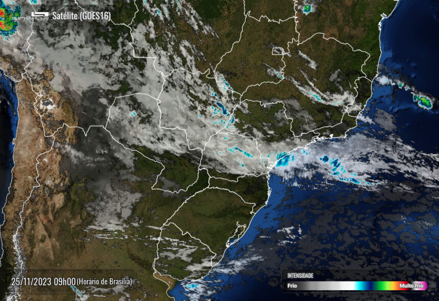 Radar Simepar, previsão do tempo, nuvens e mapa do Brasil