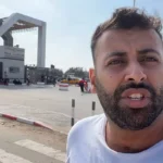 Rassan Rabee na fronteira entre a Faixa de Gaza e o Egito