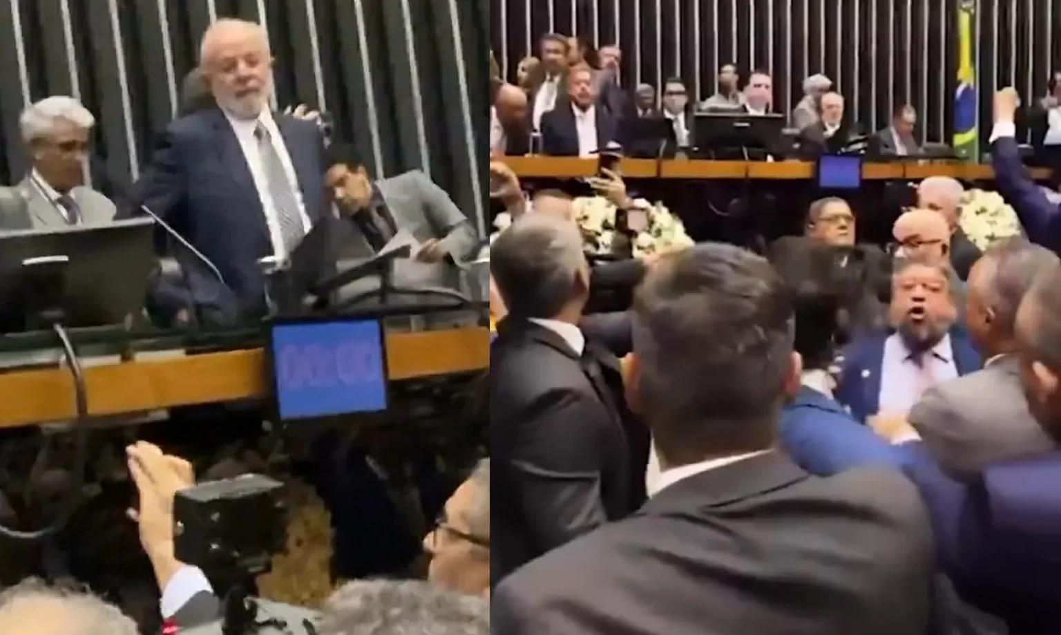 Confusão e agressão durante a sessão em que a reforma tributária estava sendo promulgada na Câmara dos Deputados