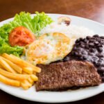 Prato-com-alimentos-arroz-feijão-carne-ovo-batata-salada-tomate