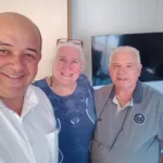 Odair Fogueteiro e o casal Eliane e Rosnei