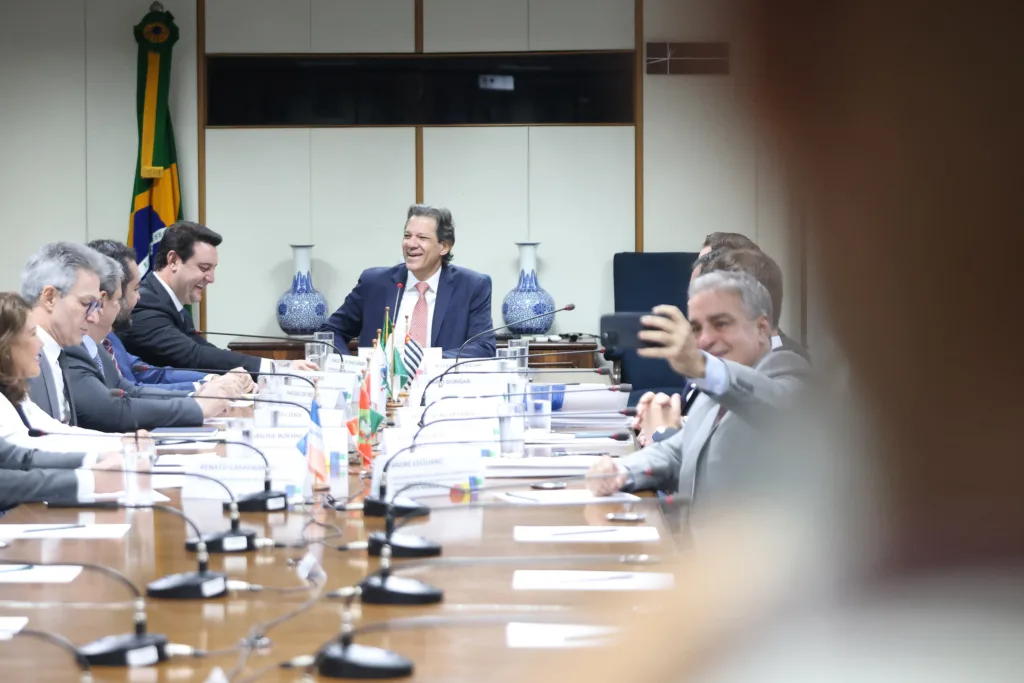 Em encontro do Cosud com Haddad, Ratinho Junior destaca saúde financeira do Paraná