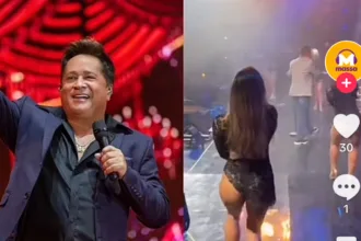 Bailarinas do cantor Leonardo parecem em show "quase" sem roupa íntima e viralizam