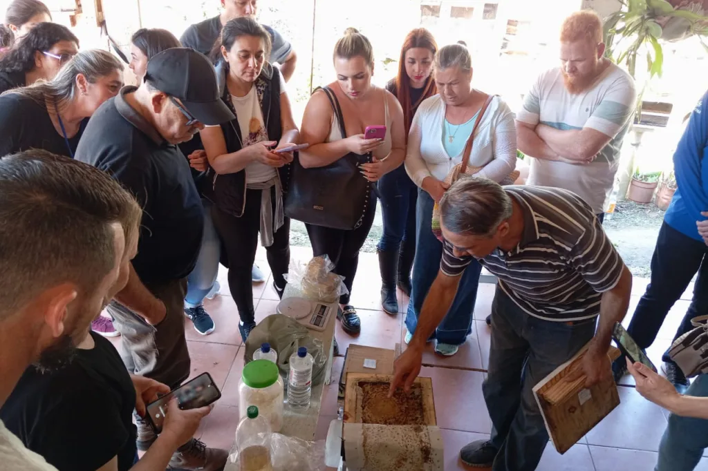 A Sanepar finalizou na quinta-feira (6) os serviços socioambientais em Campo Magro, na Região Metropolitana de Curitiba, com a inauguração do Jardim Água e Mel, na Praça Gabriel Antero. Os investimentos nessas ações foram em torno de R$ 300 mil.

Uma das atividades mais relevantes foi a recuperação da mata ciliar do Rio Custódio, que teve a supressão de vegetação exótica invasora no trecho do Parque Municipal, a limpeza do lixo do entorno e o plantio de 1.500 mudas de espécies nativas e de plantas que são importantes para a existência das abelhas.

Cinco escolas de Campo Magro também receberam caixas de colmeias com abelhas nativas, em instalações didáticas e apropriadas tanto para atividades educativas quanto para a vida desses animais. “As atividades desempenhadas pelas abelhas estão ligadas à conservação da biodiversidade e, também, à qualidade da água”, afirma a assistente social da Sanepar, Verena Mehler Verena.

Campo Magro tem grande importância em relação à produção de água, visto que o Rio Custódio é um afluente significativo do Passaúna, com influência na bacia hidrográfica do Rio Verde. Além disso, parte do território de Campo Magro está sobre o Aquífero Karst, outra importante fonte de água para Curitiba e Região Metropolitana.

Artistas de vários estados fazem grafitagem em muro de reservatórios da Sanepar em Colombo

Sanepar capacita agentes de saúde de Iretama sobre importância do saneamento
Investimentos da Sanepar em estações de esgoto vão ultrapassar R$ 2 bilhões em 2024

Os serviços de educação socioambientais estão atrelados às obras de ampliação do sistema de abastecimento de água, que custarão aproximadamente R$ 45 milhões para a Sanepar, e esses serviços fazem parte do Programa Saneamento para Todos e do Projeto Técnico de Trabalho Socioambiental (PTS) da Sanepar.

Entre as ações socioeducativas, também foram feitas cerca de 5 mil visitas domiciliares,  oito visitas técnicas a áreas da Sanepar, formação de agentes socioambientais. Houve distribuição de kits de meliponicultura, jardinagem e sementes para pastagem apícula, além de atividades com estudantes e capacitações temáticas sobre as abelhas, plantio e manutenção de árvores e flores, criação de minhocas e manutenção de jardins.

“O trabalho socioeducativo da Sanepar busca incentivar a conscientização ambiental e a mobilização comunitária para a discussão e a reflexão sobre questões ambientais complexas e imprescindíveis”, acrescenta Verena.