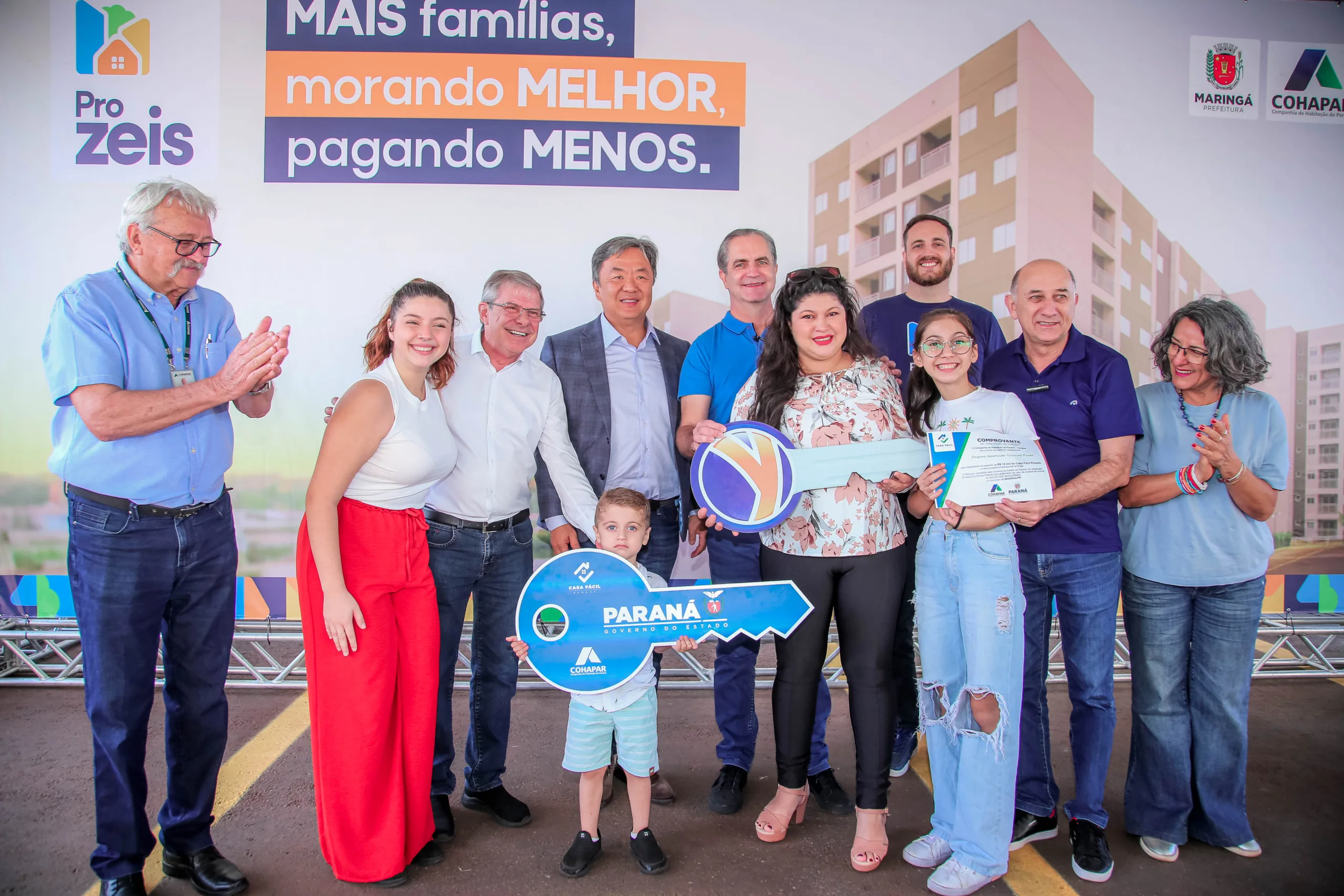 A Prefeitura realizou neste sábado, 22, a entrega do ‘Solar das Araucárias’, o quinto empreendimento viabilizado pelo ProZeis. (Crédito: Rafael Macri / PMM)