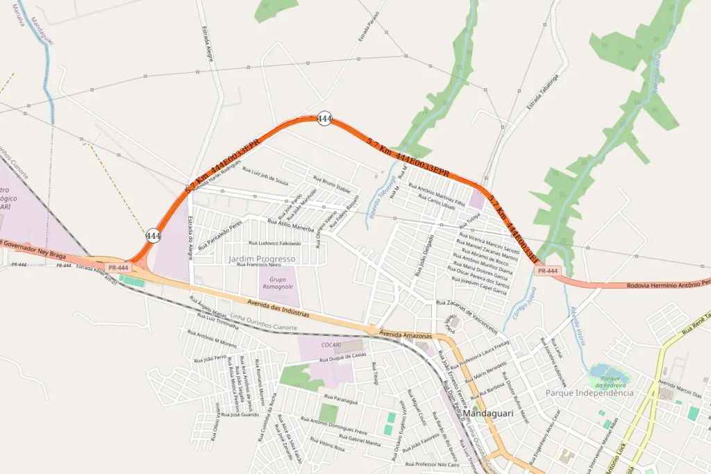 Obras de viadutos em Mandaguari vão bloquear a PR-444 em dois finais de semana