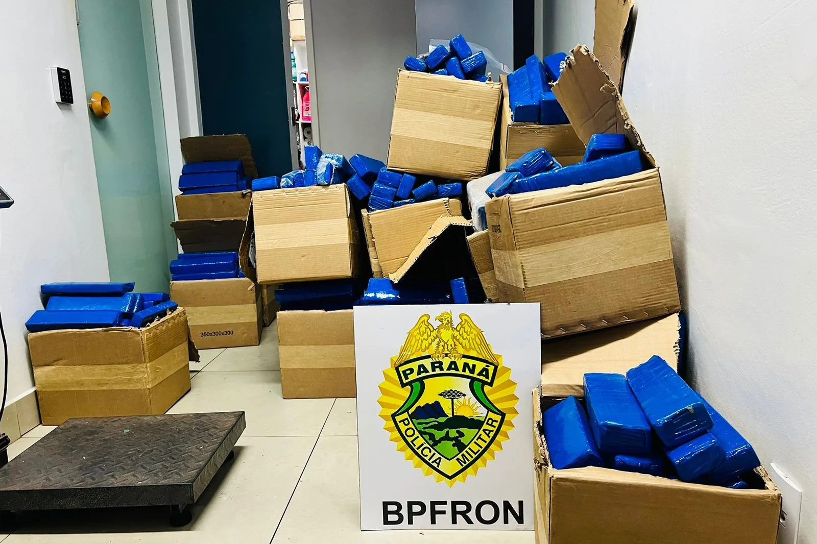 Polícia Militar apreende 488 quilos de maconha em Ouro Verde do Oeste Foto: BRFRON
