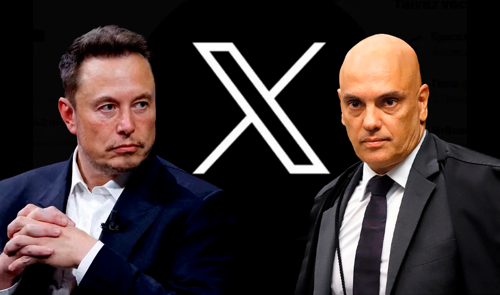 Elon Musk, rede X e Alexandre de Moares