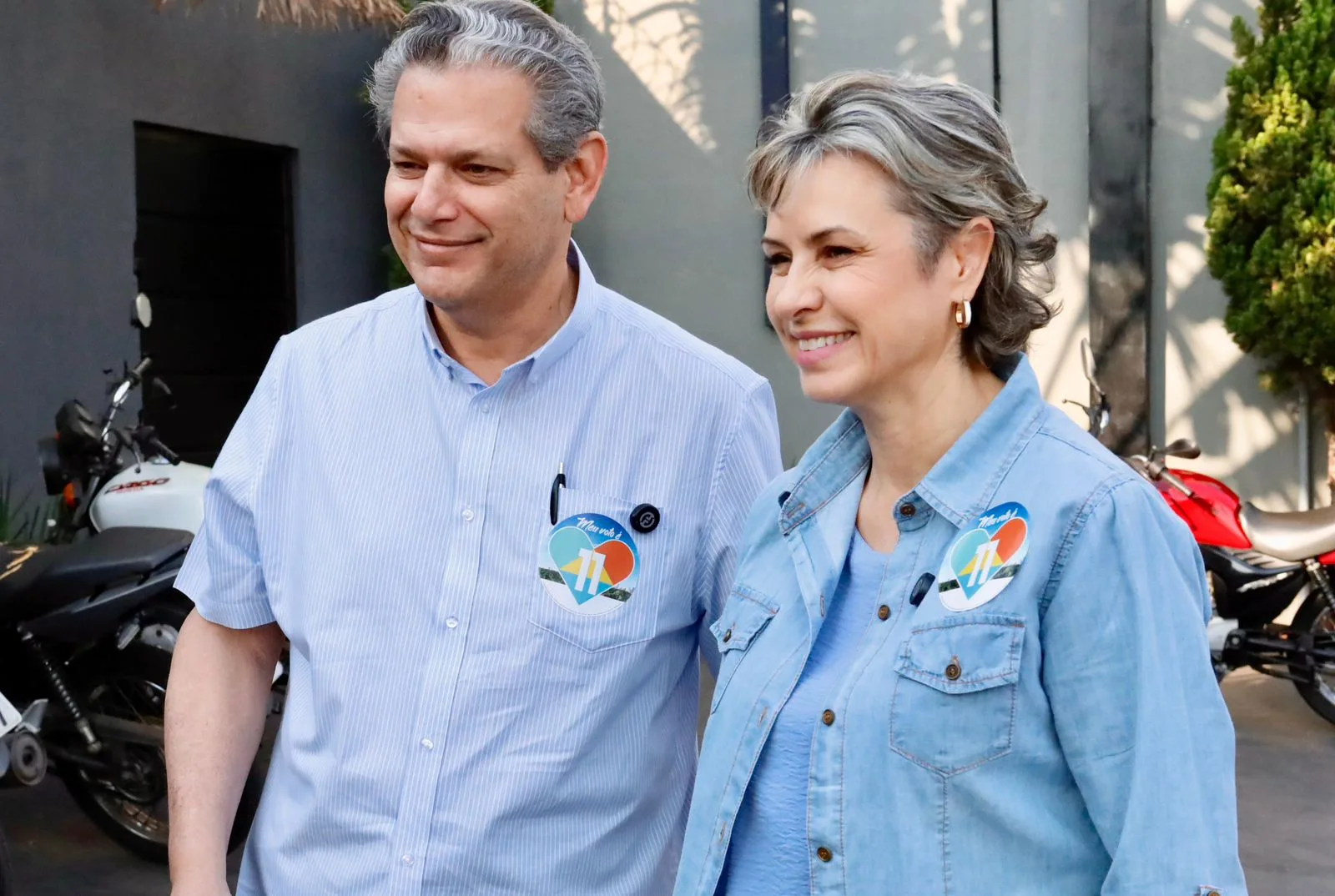 Candidato a prefeito de Maringá, Silvio Barros e a candidata a vice-prefeita, Sandra Jacovós