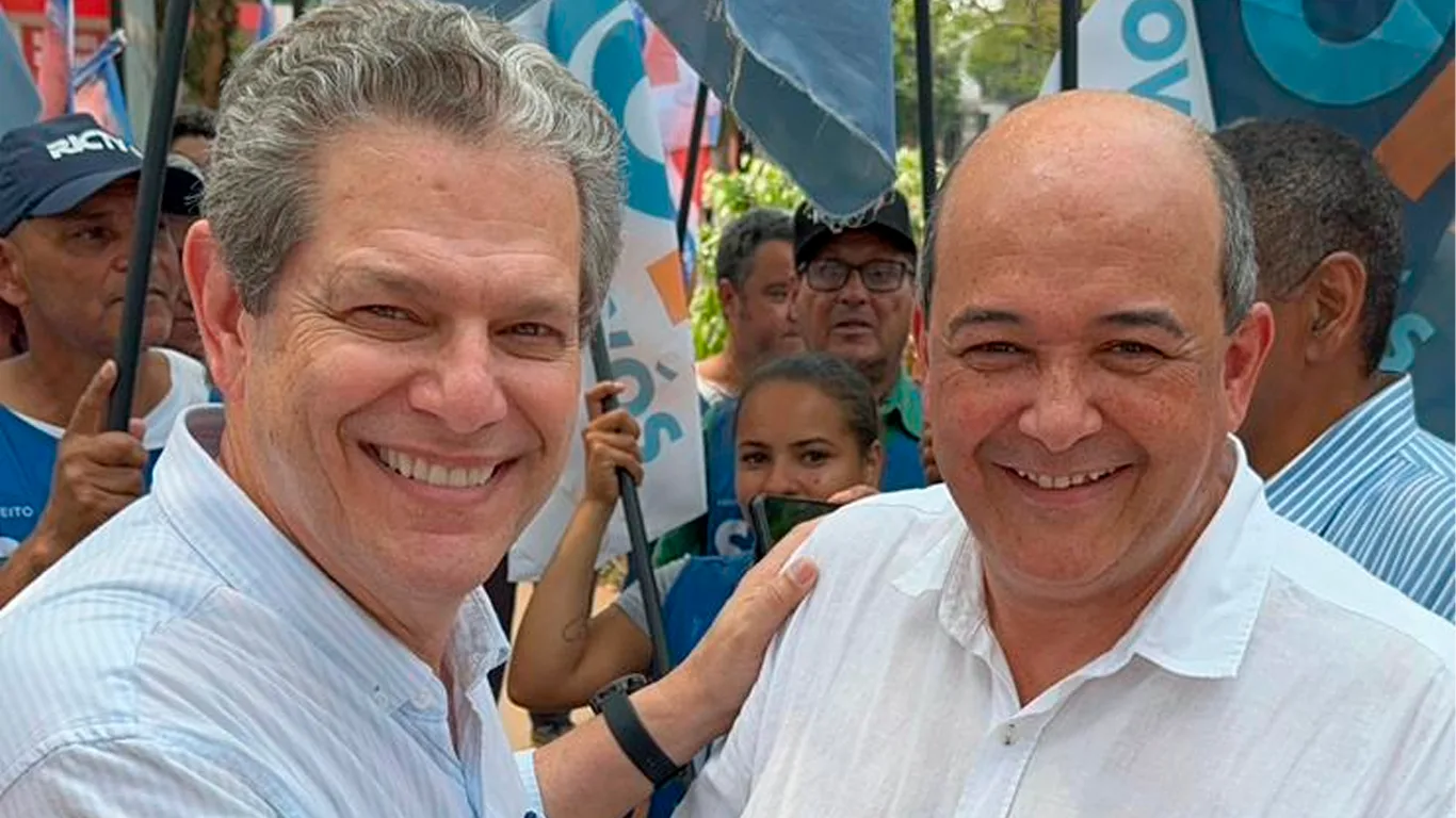 Silvio Barros (PP) candidato prefeito de Maringá e o candidato a vereador Odair Fogueteiro (PP).