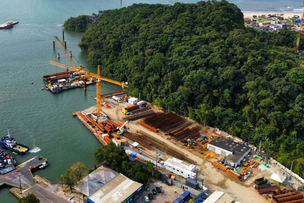 17,7% concluída, obra da Ponte de Guaratuba pode ser acompanhada em tempo real Foto: DER-PR