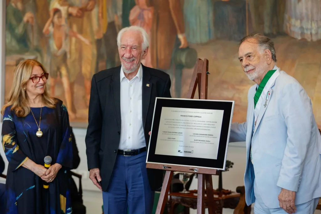 Com filme inspirado em Curitiba, Francis Ford Coppola é homenageado pelo Paraná