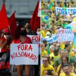 Manifestação da esquerda contra a manifestação da direita