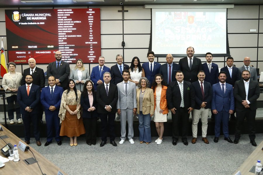 Prefeito Silvio Barros e vereadores falam sobre expectativas para 2025 na primeira sessão do ano na Câmara de Maringá