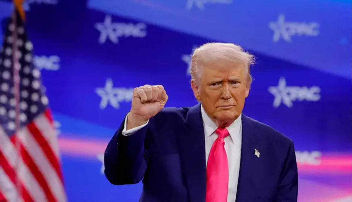 Presidente Donald Trump participa de encontro anual da Conferência de Ação Política Conservadora, nos EUA