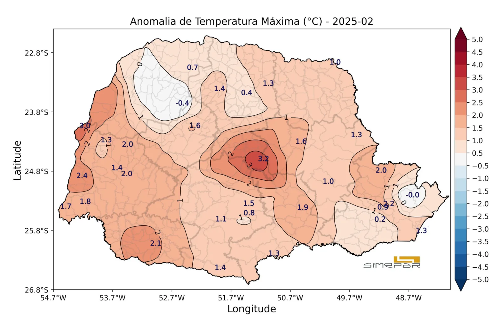 23 cidades tiveram o fevereiro mais quente da média histórica no paraná, diz Simepar