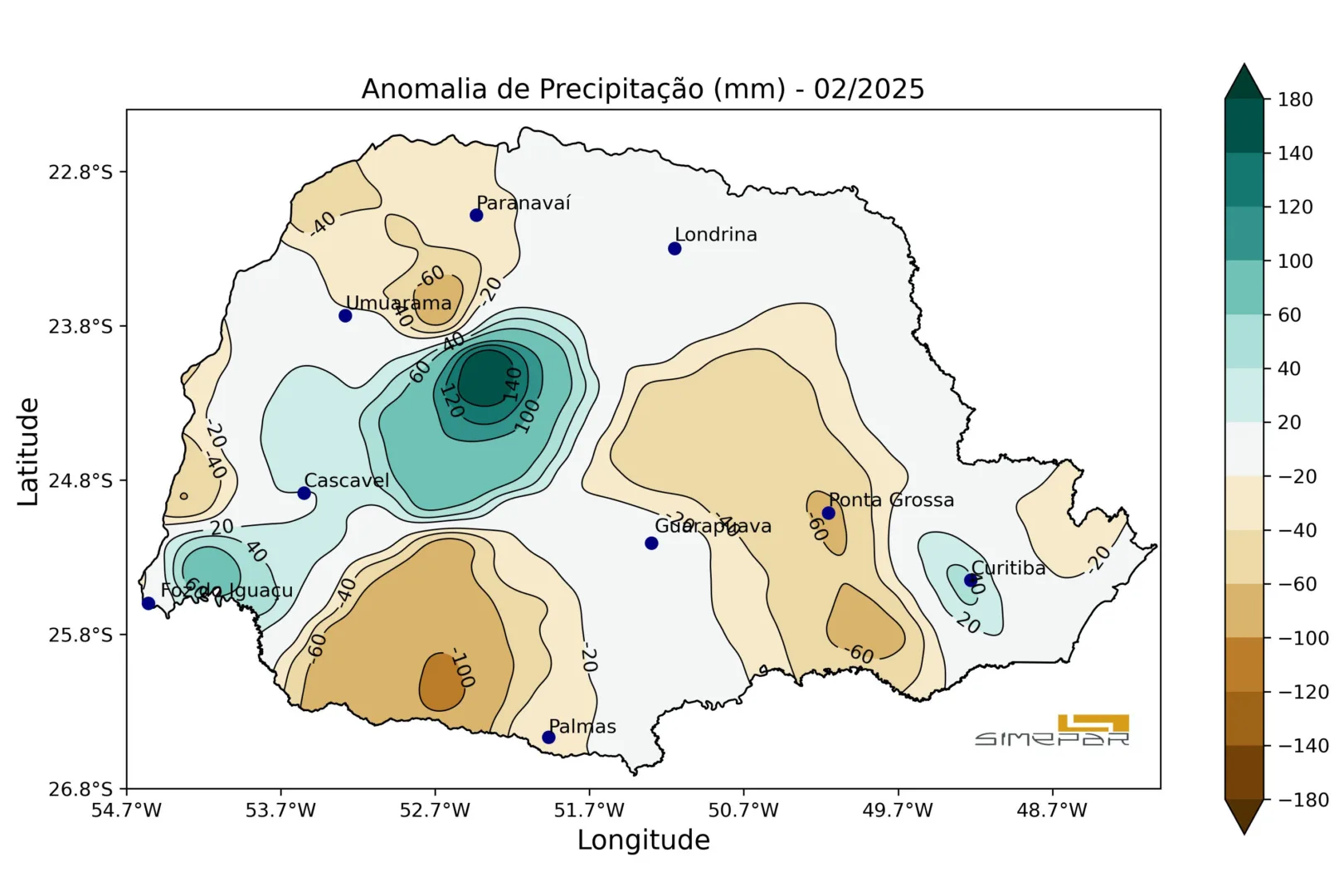 23 cidades tiveram o fevereiro mais quente da média histórica no paraná, diz Simepar
