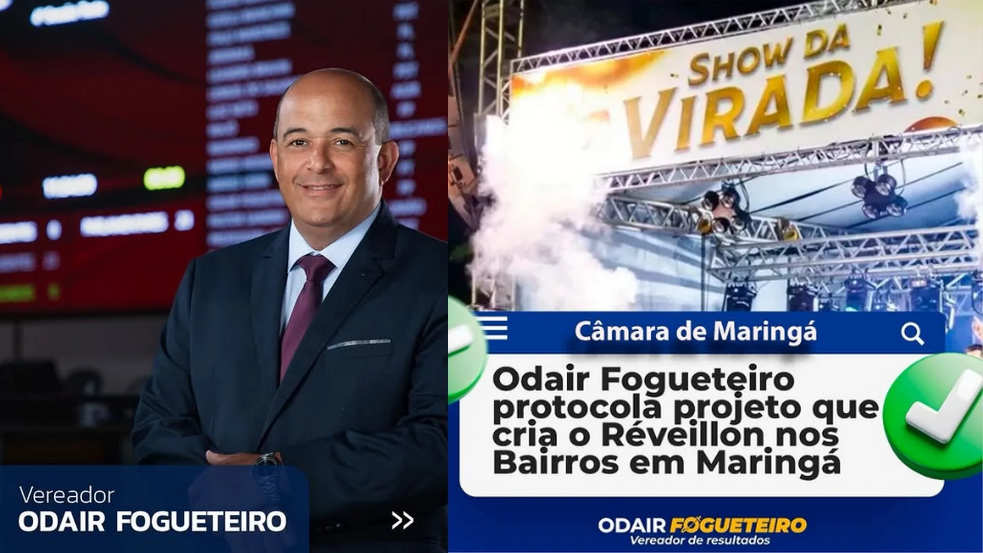 Odair Fogueteiro protocola projeto que cria o Réveillon nos Bairros em Maringá