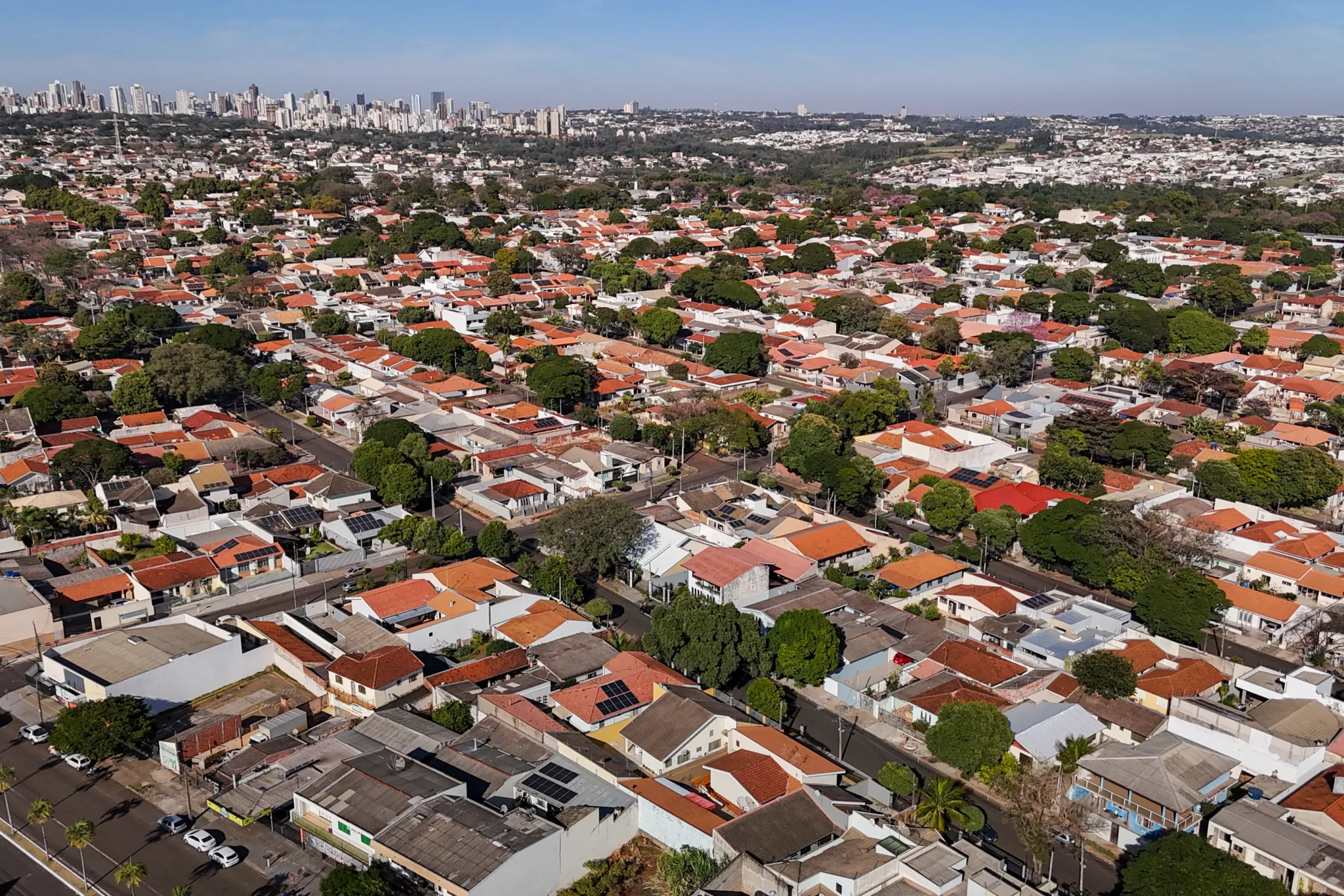 Zona urbana de Maringá no Paraná