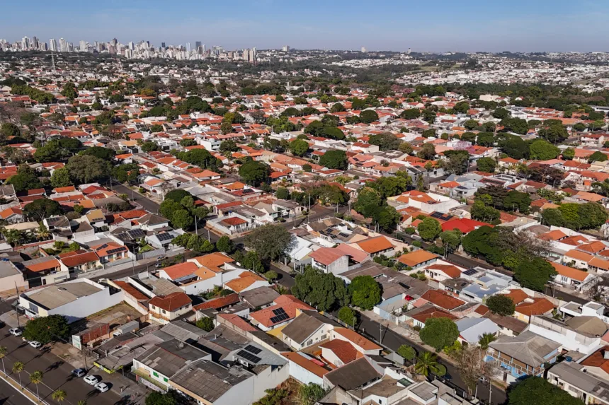 Zona urbana de Maringá no Paraná