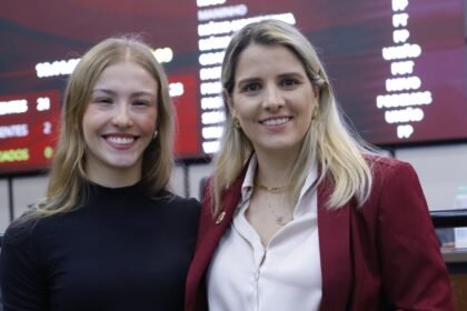 A atleta Samantha Krüger, que foi convocada para integrar a Seleção Brasileira de Cheerleading em 2023