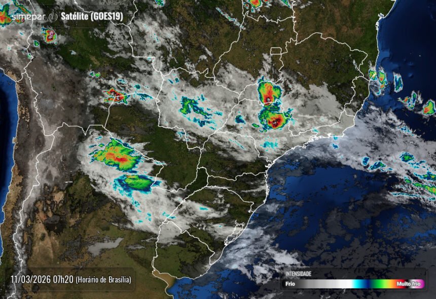 Tempo segue instável e com muita nebulosidade no Paraná nesta quarta-feira