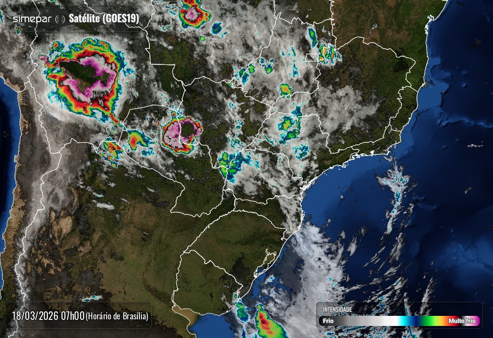Alerta de Tempestades: Baixa Pressão e Instabilidade Avançam sobre o Paraná nesta Quarta