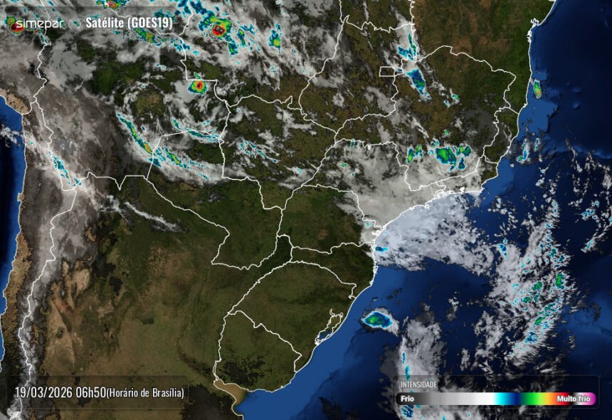 Paraná tem quinta-feira de chuvas irregulares e calor de 33°C na fronteira