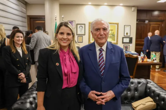 A presidente da Câmara de Maringá, vereadora Majô e o ex-presidente da República e advogado Michel Temer