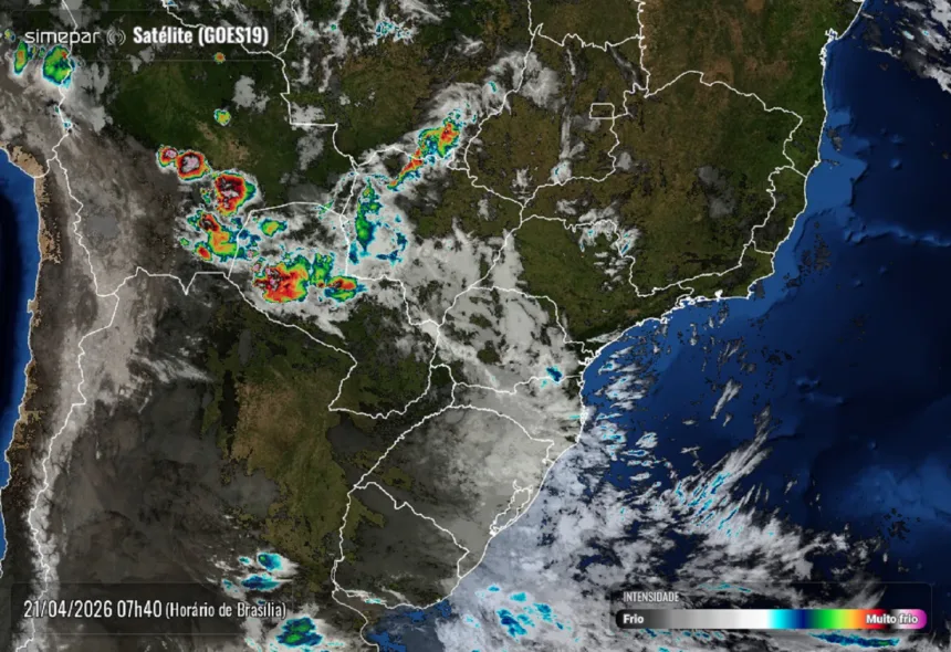 Terça-feira de sol e calor predomina no Paraná, mas com nebulosidade no leste