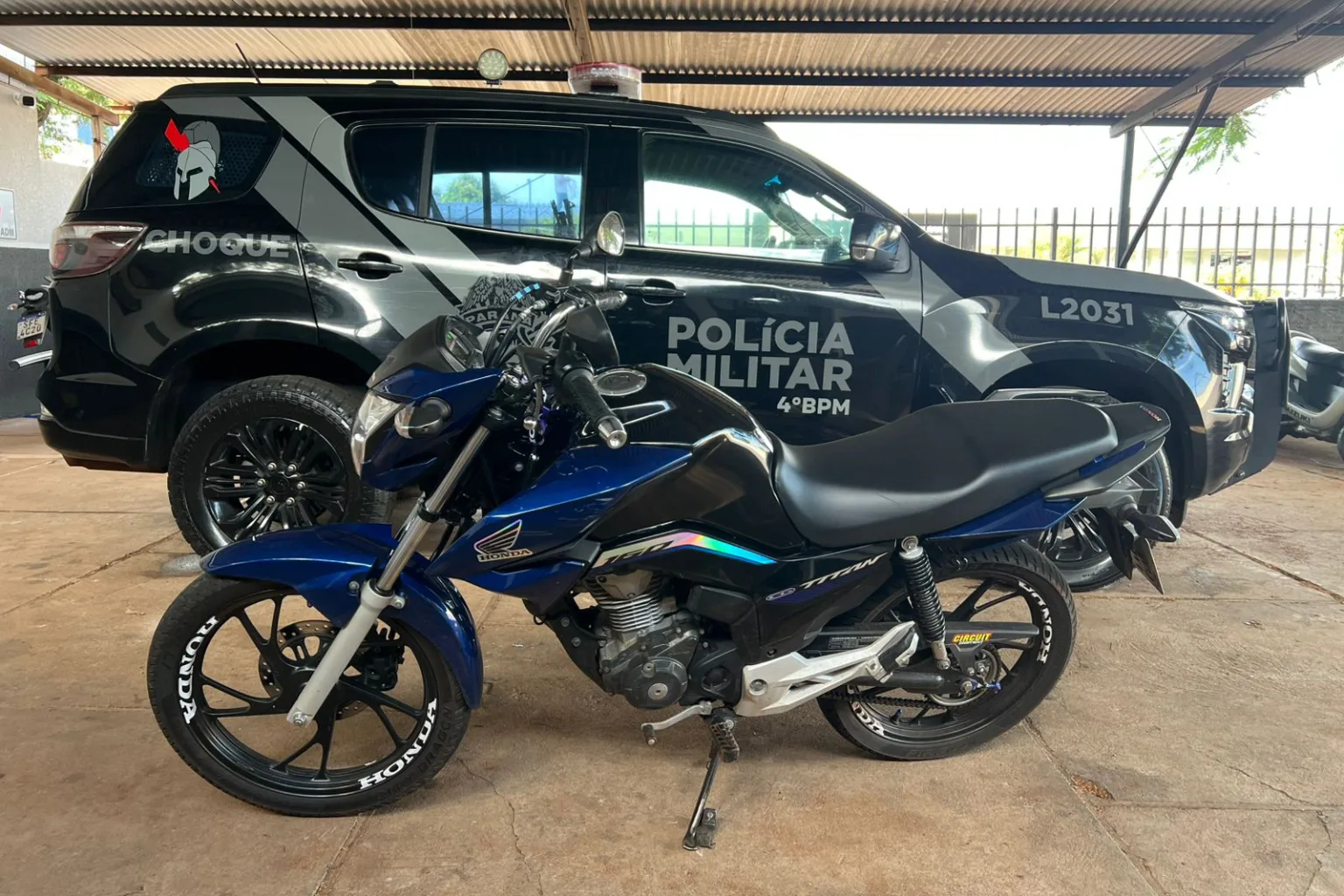 motocicleta furtada com placa clonada em circulação em Maringá